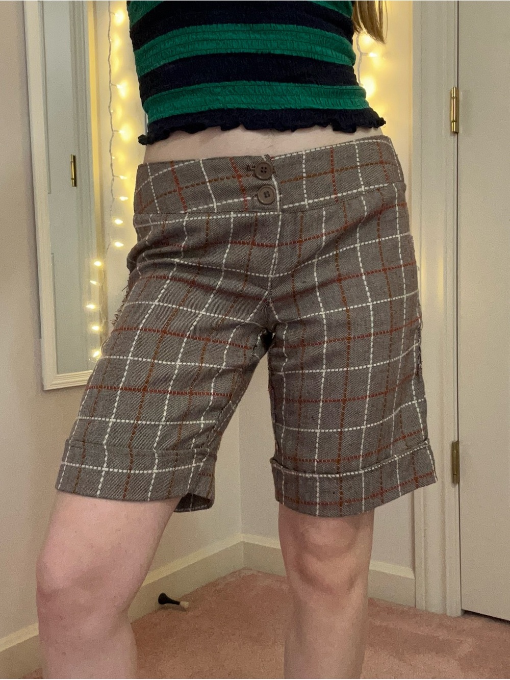Y2k Plaid Low Rise Shorts